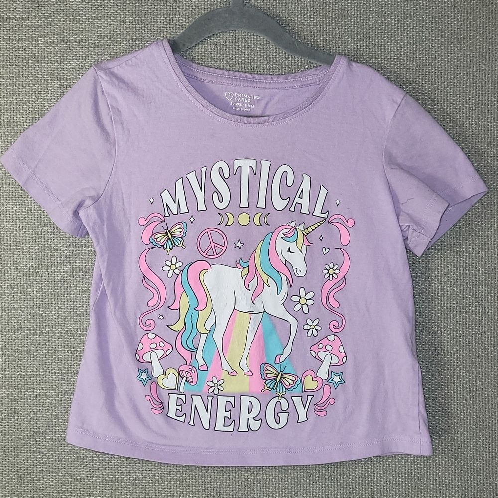 Primark Size 5-6 Years Lavender Magical Unicorn Tee